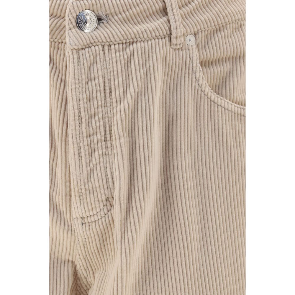 Brunello Cucinelli Beige Cotton Casual Pants-3