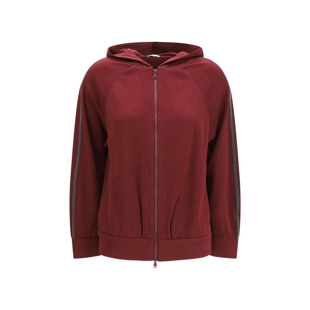 Brunello Cucinelli Sweatshirt aus Baumwolle in Bordeaux-1