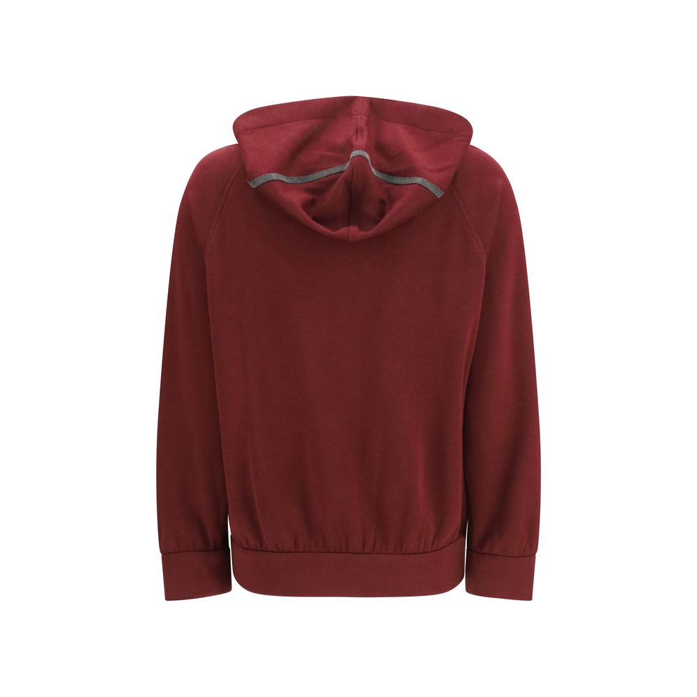 Brunello Cucinelli Sweatshirt aus Baumwolle in Bordeaux-2