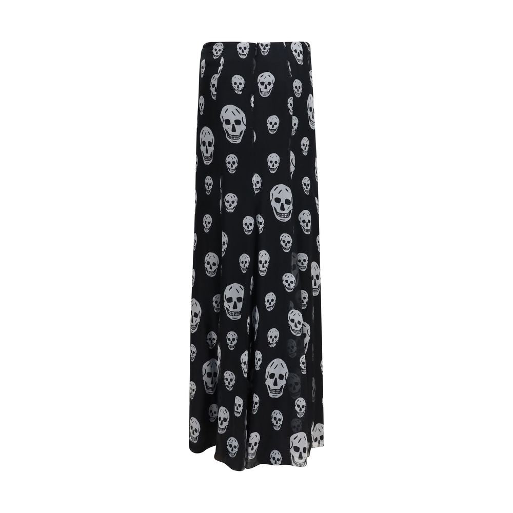 Alexander McQueen Schwarzer Seiden-Maxirock-2