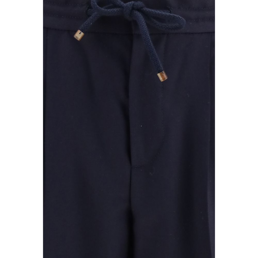 Brunello Cucinelli Blaue Hose aus Wolle Oves Aries-3