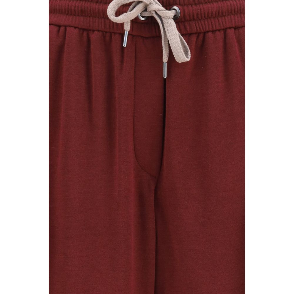 Brunello Cucinelli Bordeaux Baumwoll-Athletikhose-3