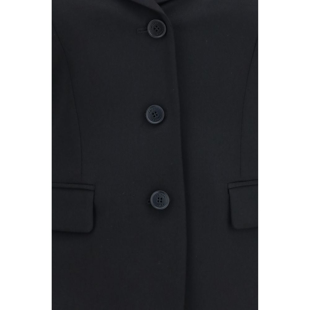 Alexander McQueen Schwarze Oves Aries Wolljacke in voller Länge-3