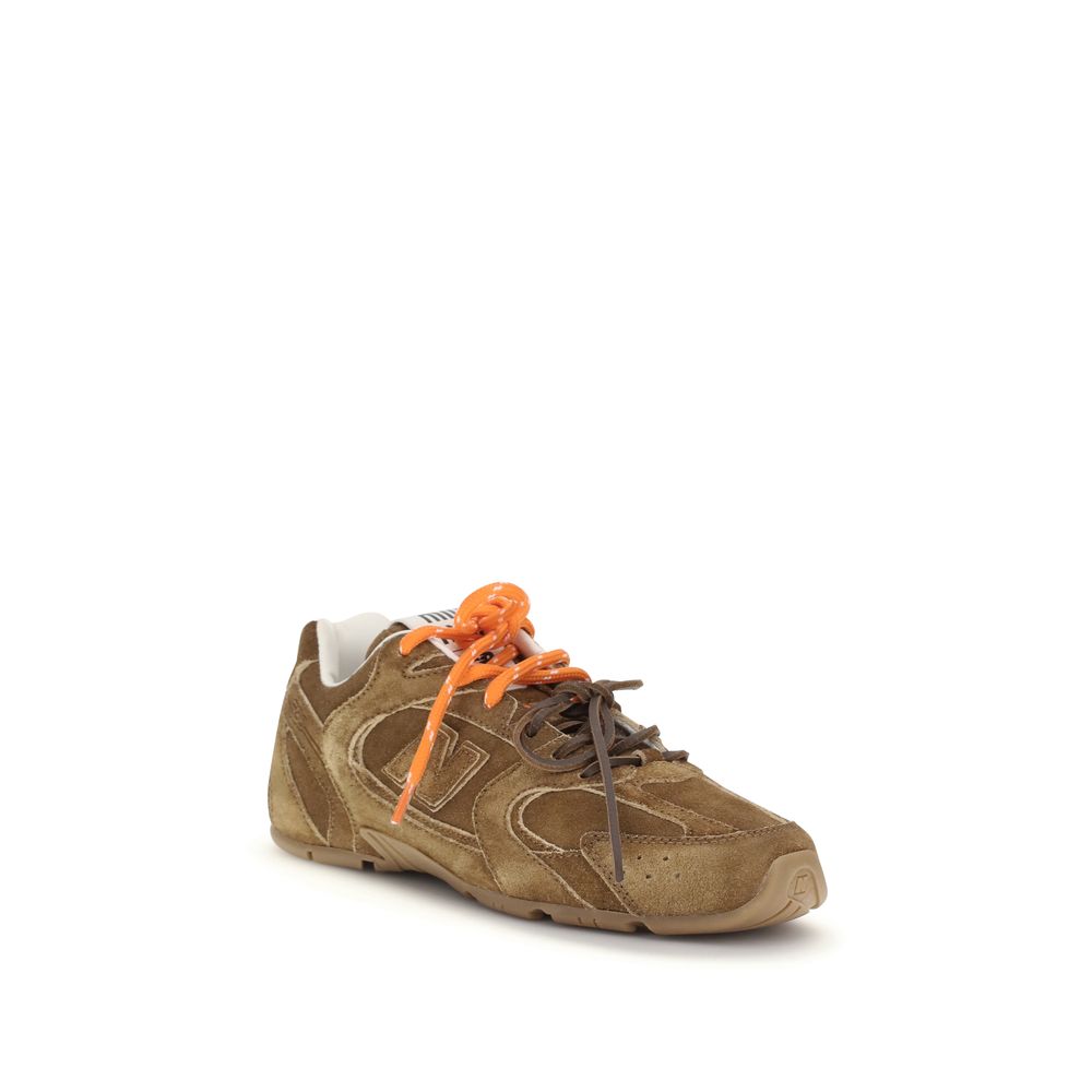 Miu Miu Braune Kalbsleder Bos Taurus Athletic Sneaker-2