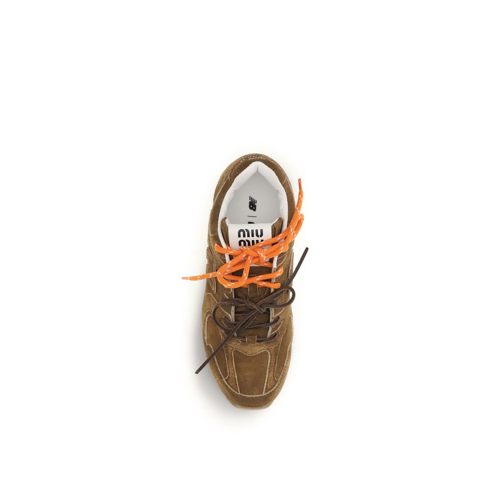 Miu Miu Braune Kalbsleder Bos Taurus Athletic Sneaker-4