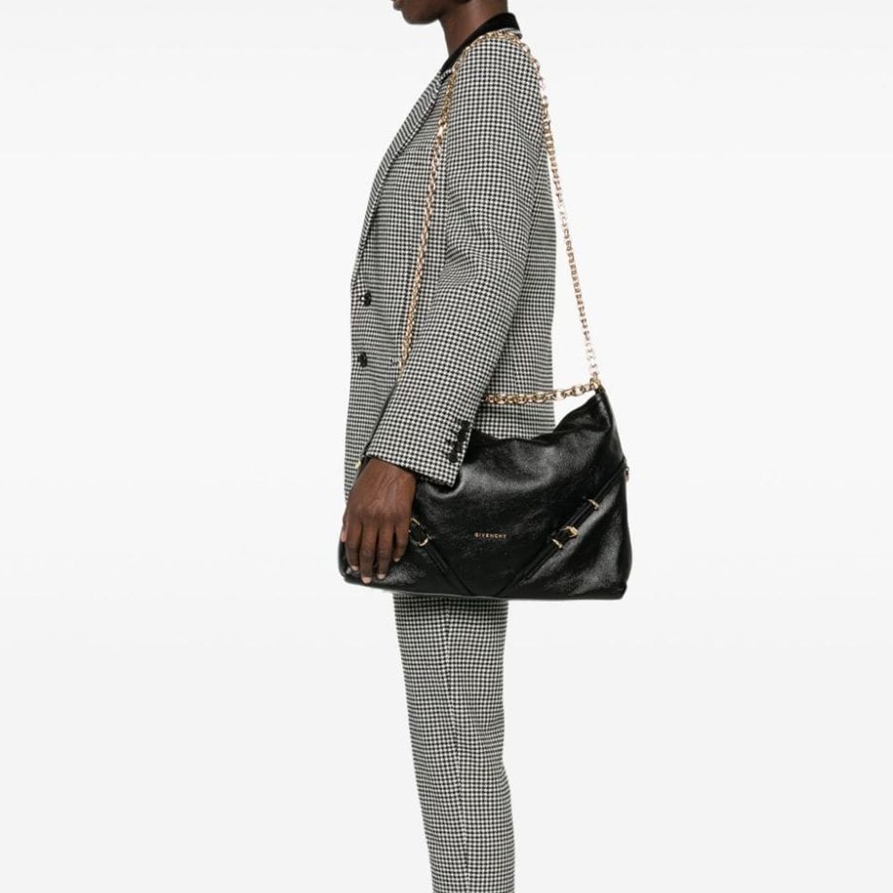 Givenchy Schwarze Kalbsleder-Schultertasche-4