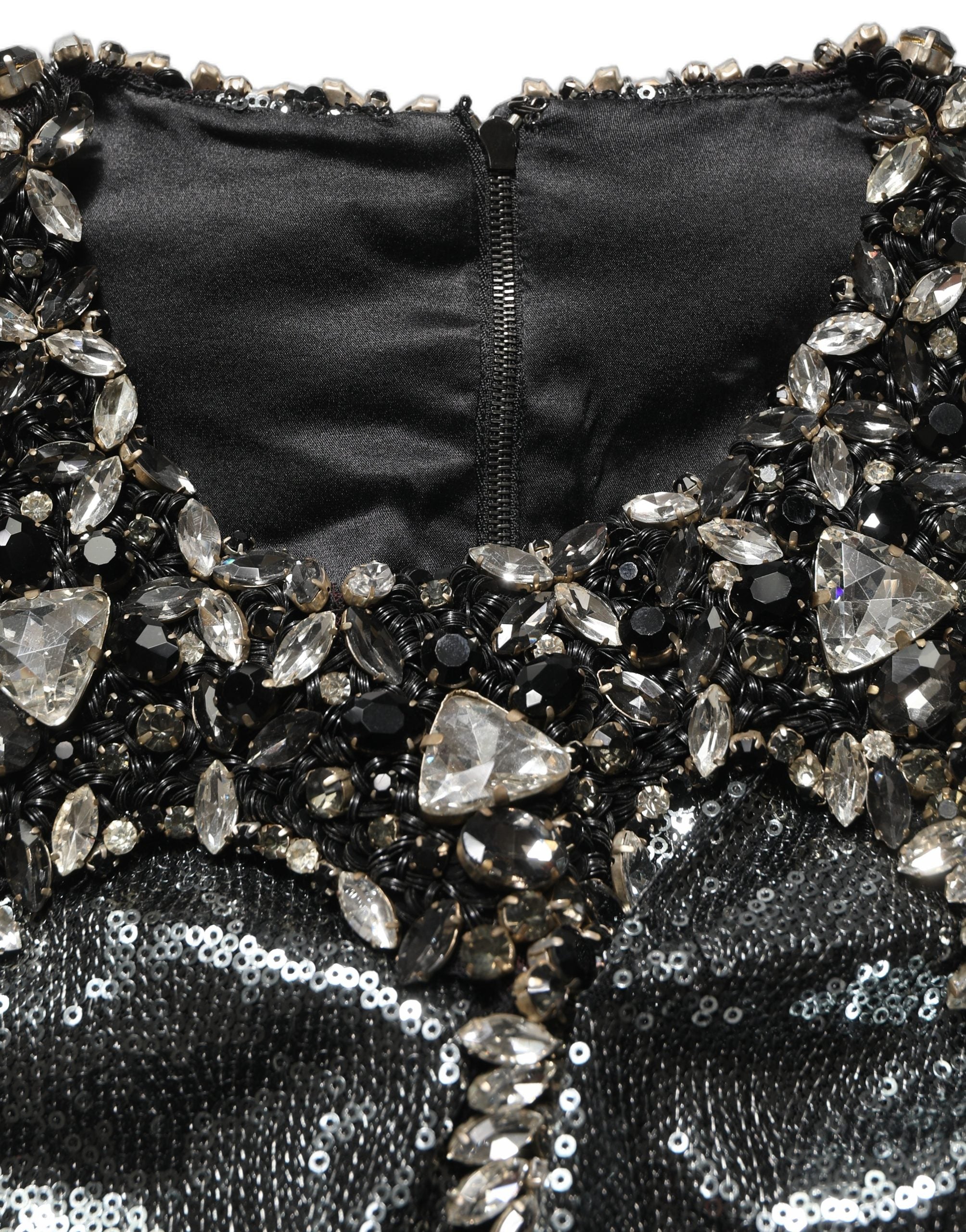 Dolce & Gabbana Graues Metallic-Pailletten-Blusenoberteil-6