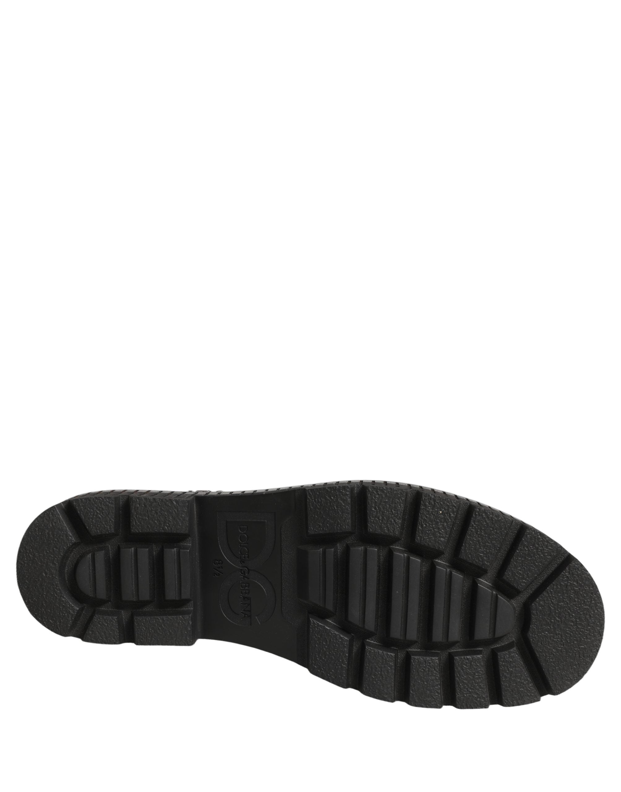 Dolce & Gabbana Schwarze Leder-Stiefeletten mit Patchwork-Optik-6