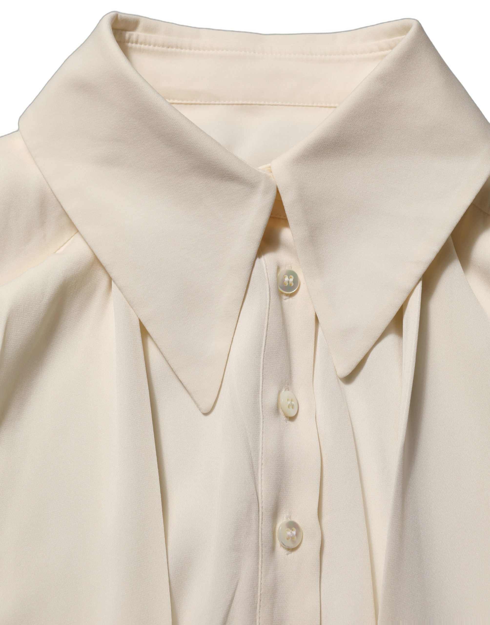 Dolce & Gabbana Weiße Bluse mit Ascot-Kragen und langen Ärmeln-2