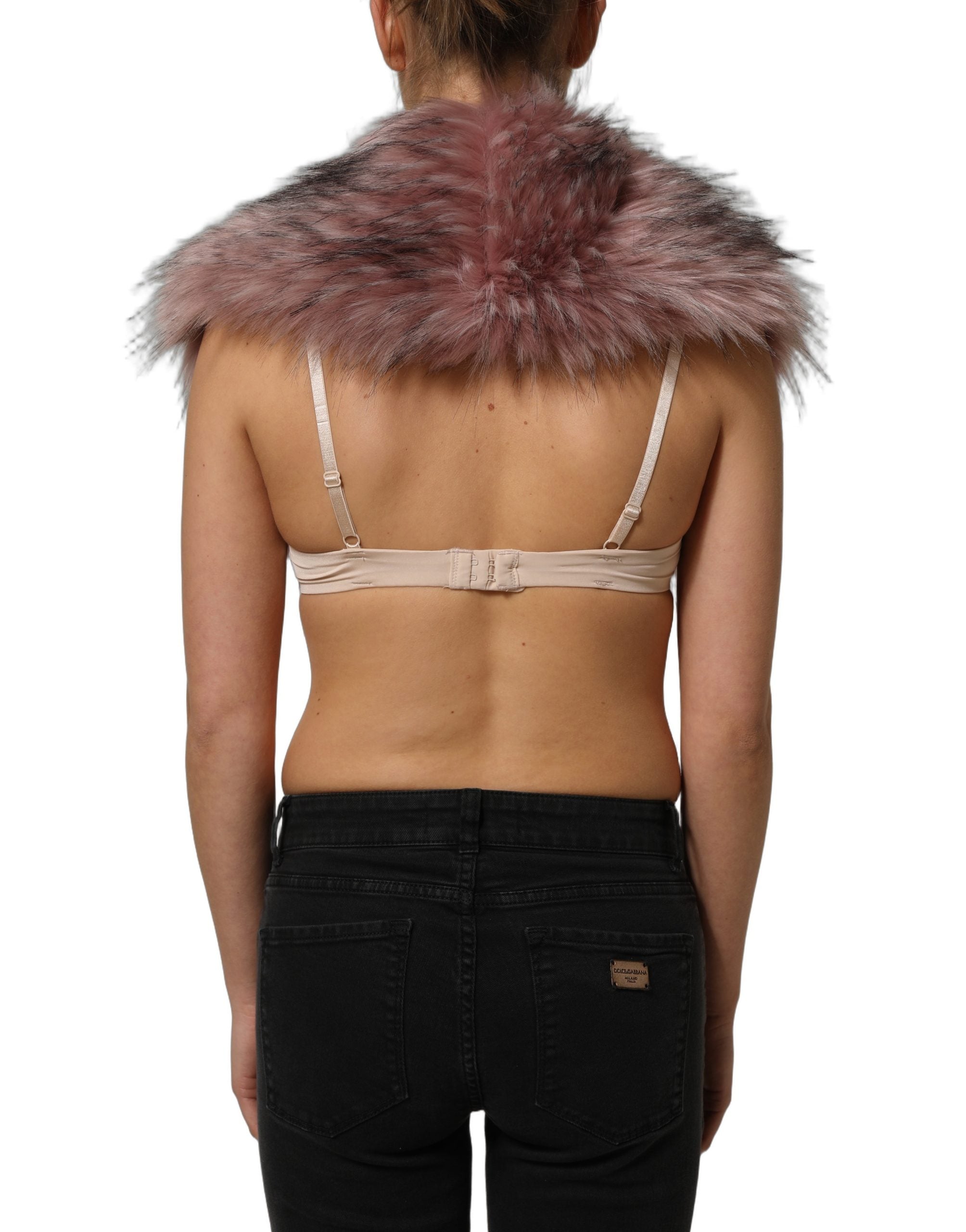 Dolce & Gabbana Pinker Strick-Bolero aus Kunstpelz-3