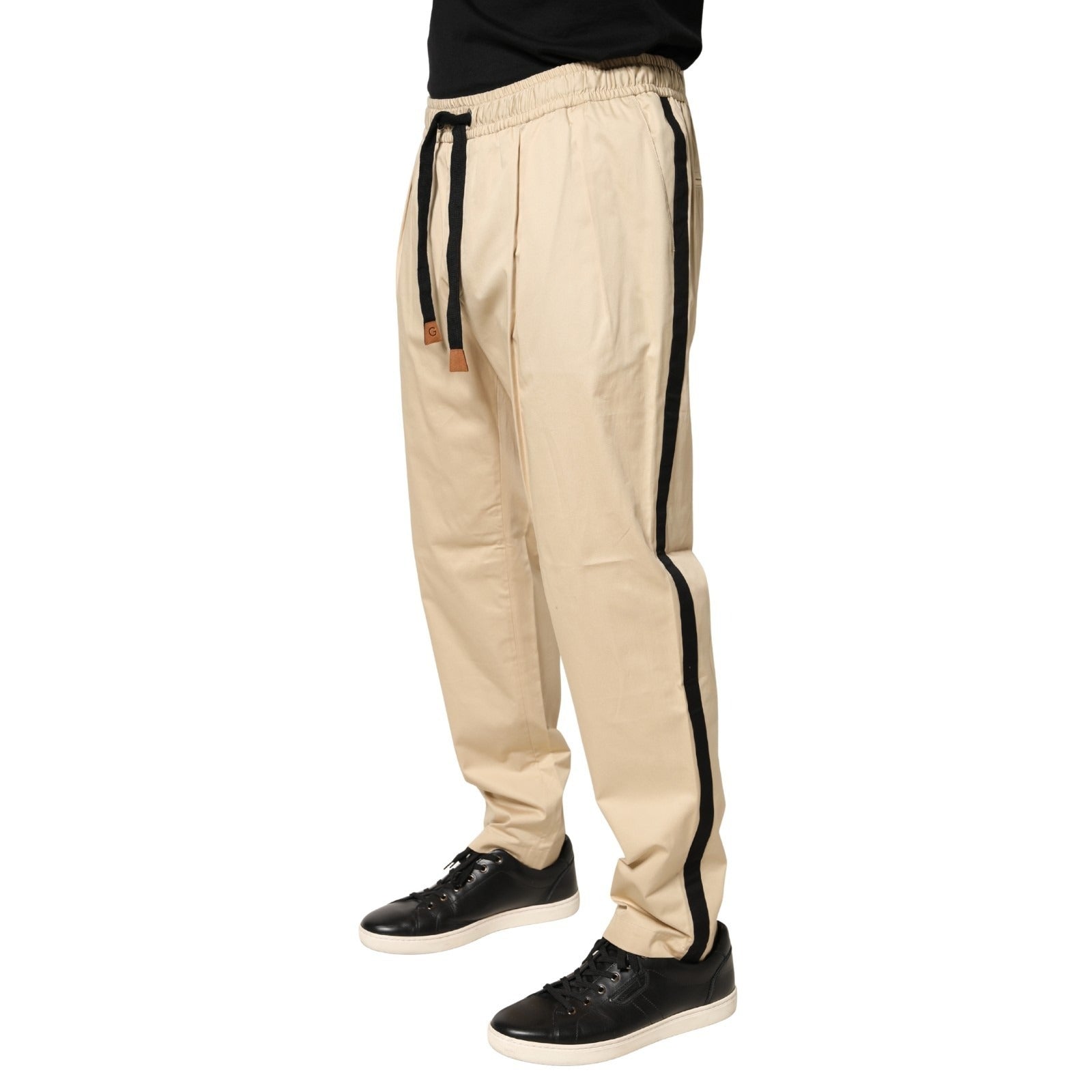 Dolce & Gabbana Beige Baumwoll Skinny Herren Jogginghose-3