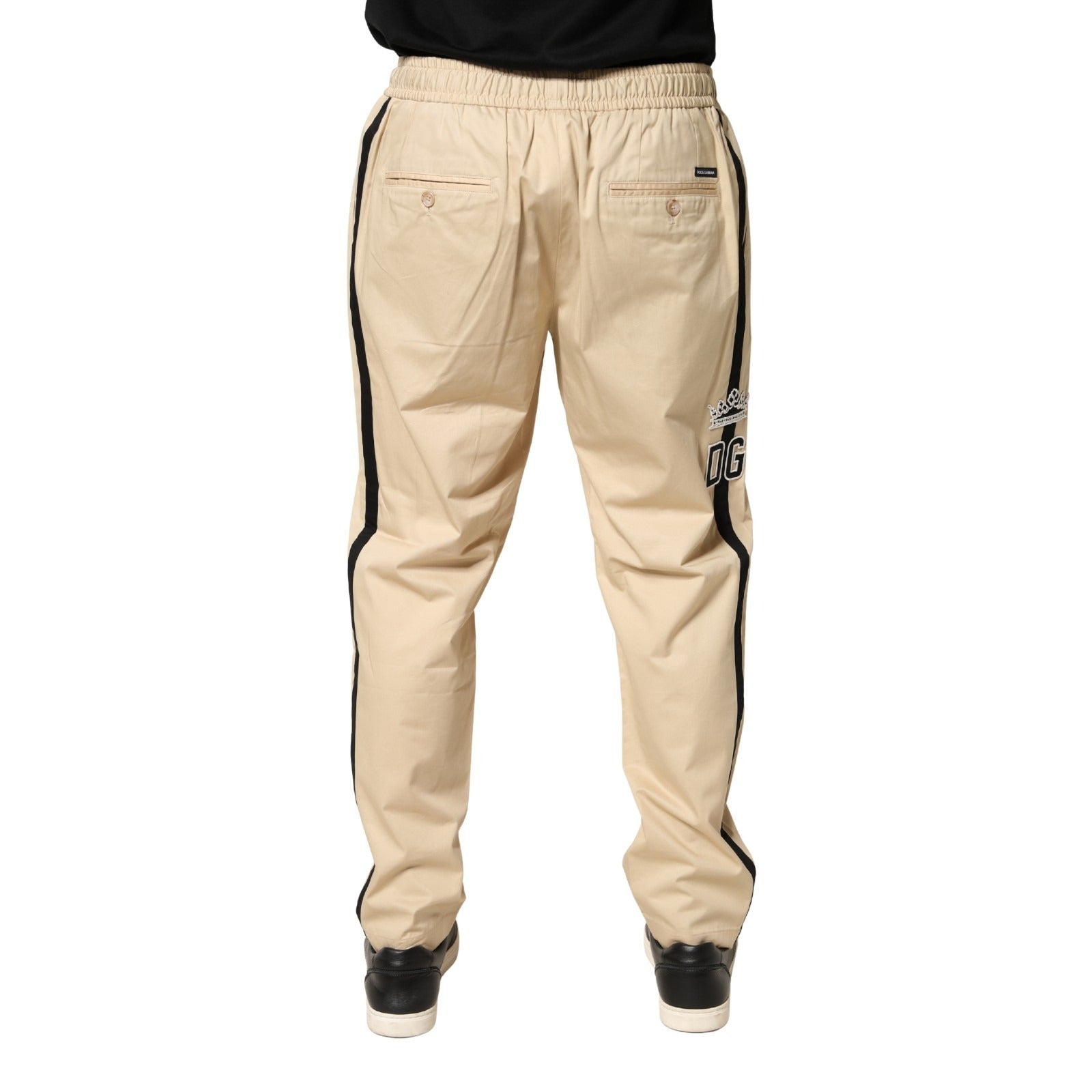 Dolce & Gabbana Beige Baumwoll Skinny Herren Jogginghose-4