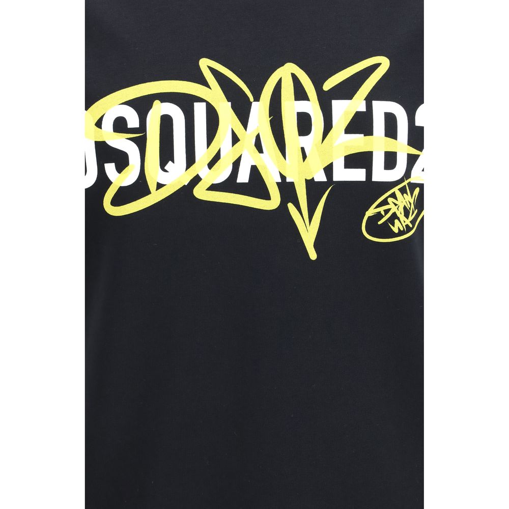 Dsquared² Schwarzes Baumwoll-T-Shirt-3