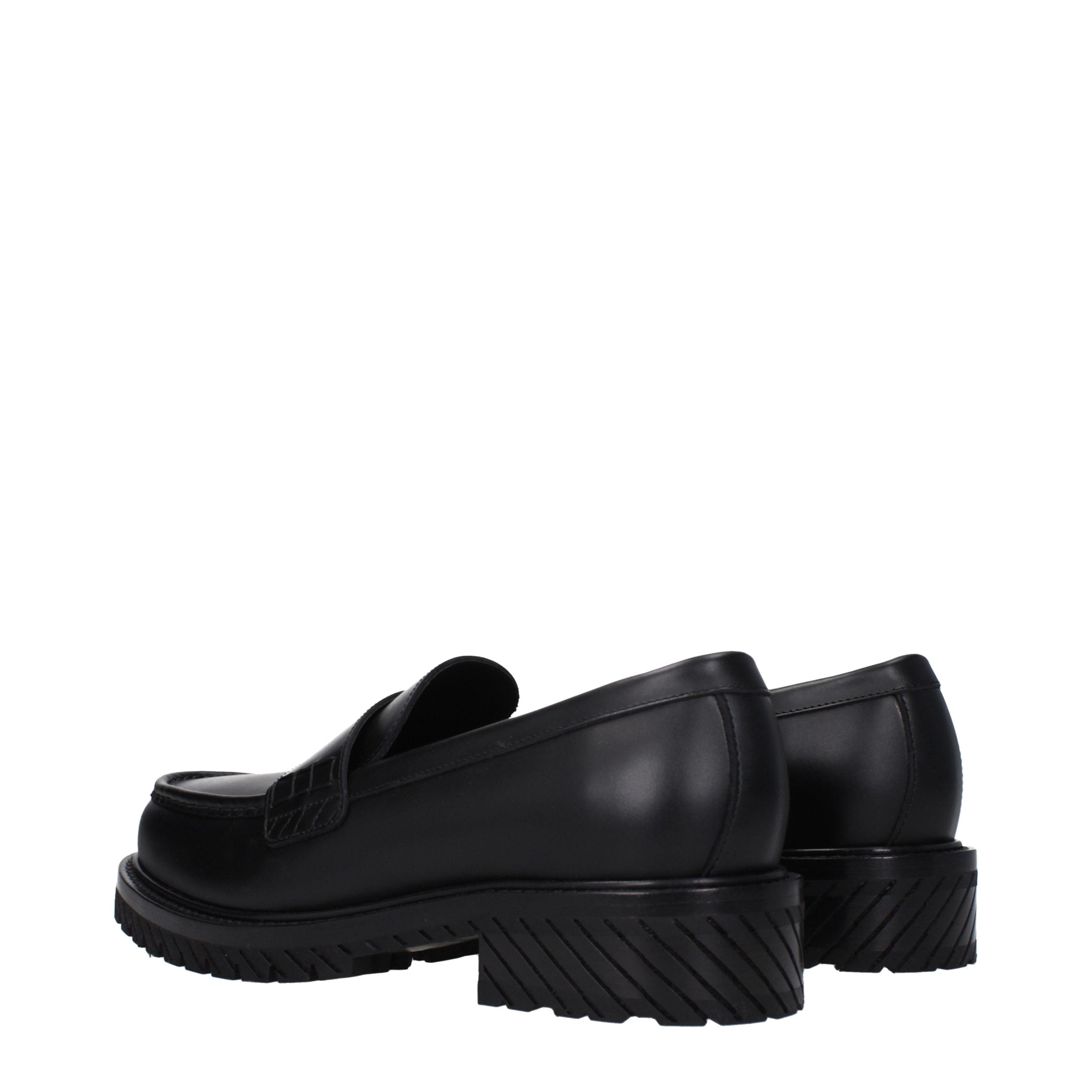 Off-White Schwarze Leder Loafer zum Hineinschlüpfen-4