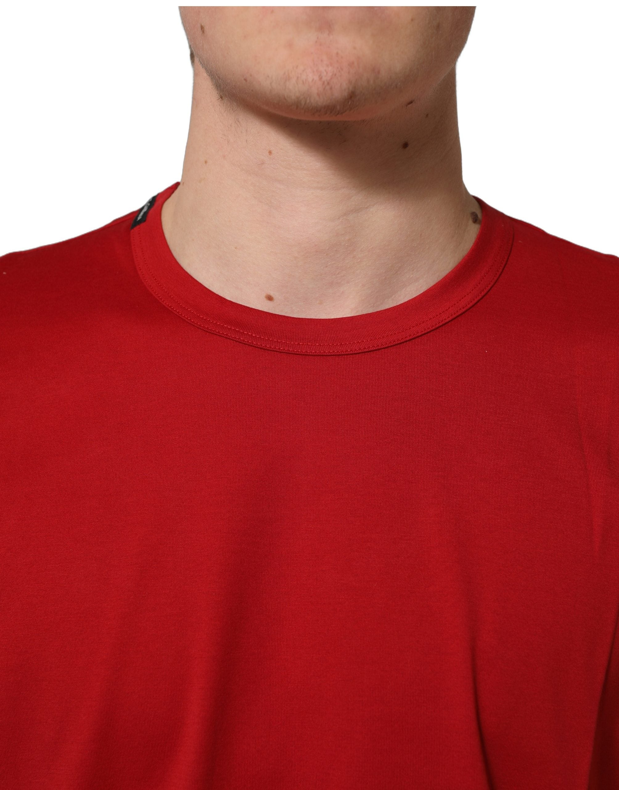 Dolce & Gabbana Rotes Goodluck 2023 Baumwoll-T-Shirt mit Rundhalsausschnitt-2