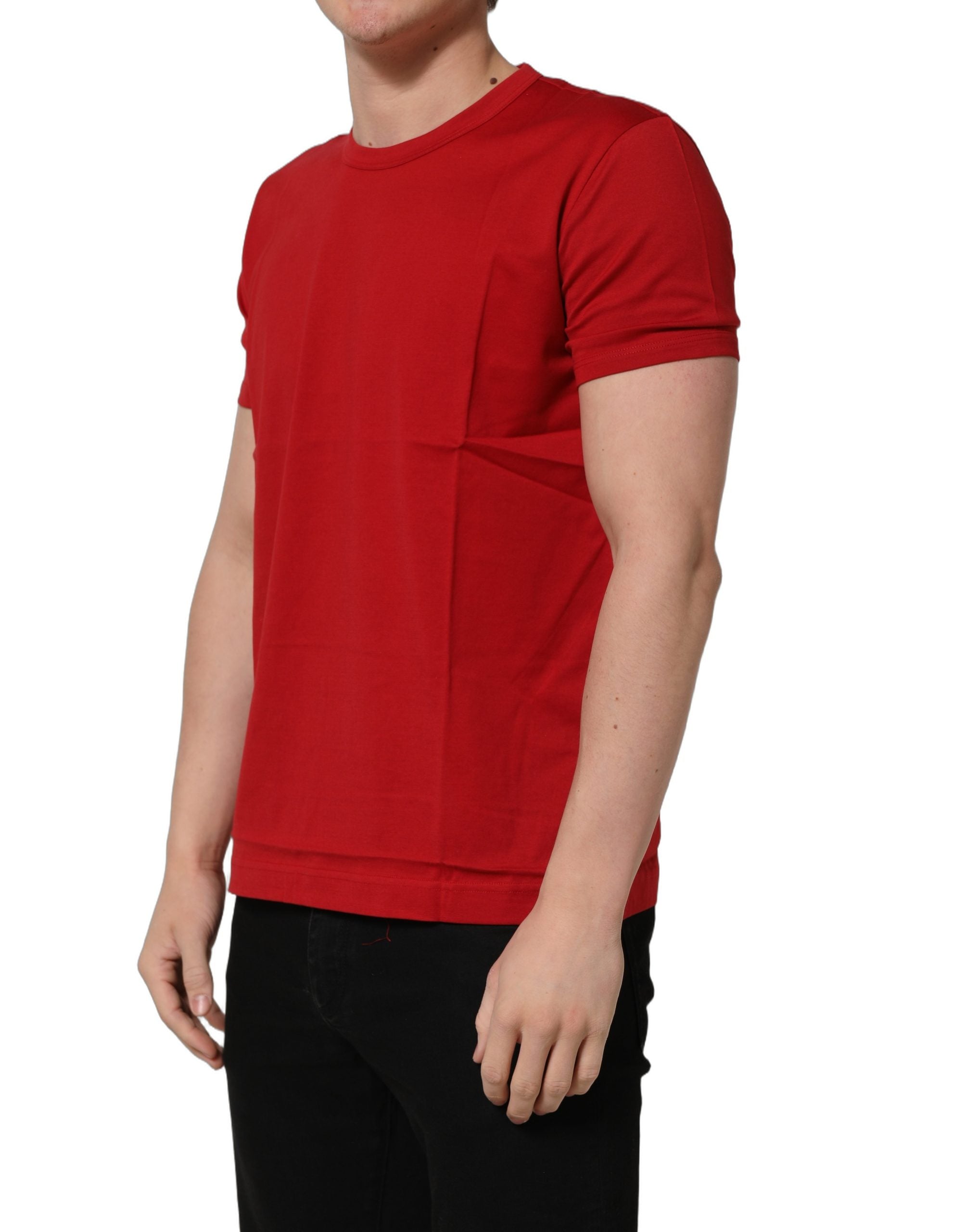 Dolce & Gabbana Rotes Goodluck 2023 Baumwoll-T-Shirt mit Rundhalsausschnitt-6