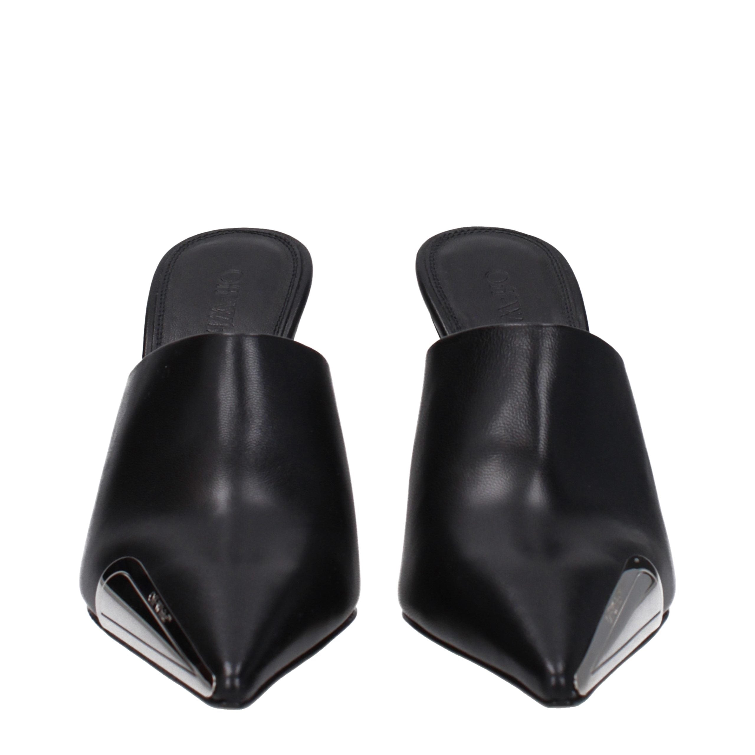 Off-White Schwarze Leder Pumps mit hohem Absatz-3