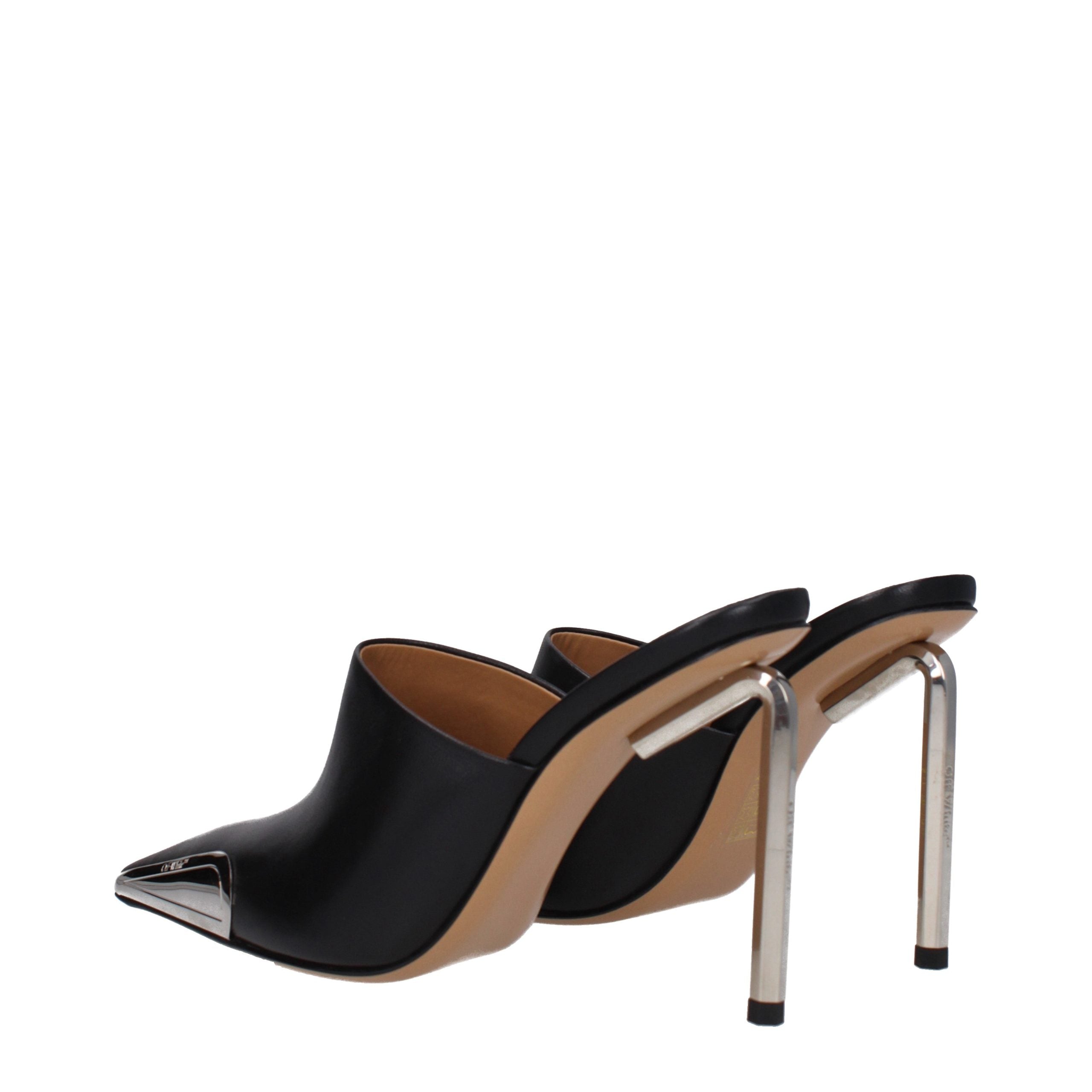 Off-White Schwarze Leder Pumps mit hohem Absatz-4
