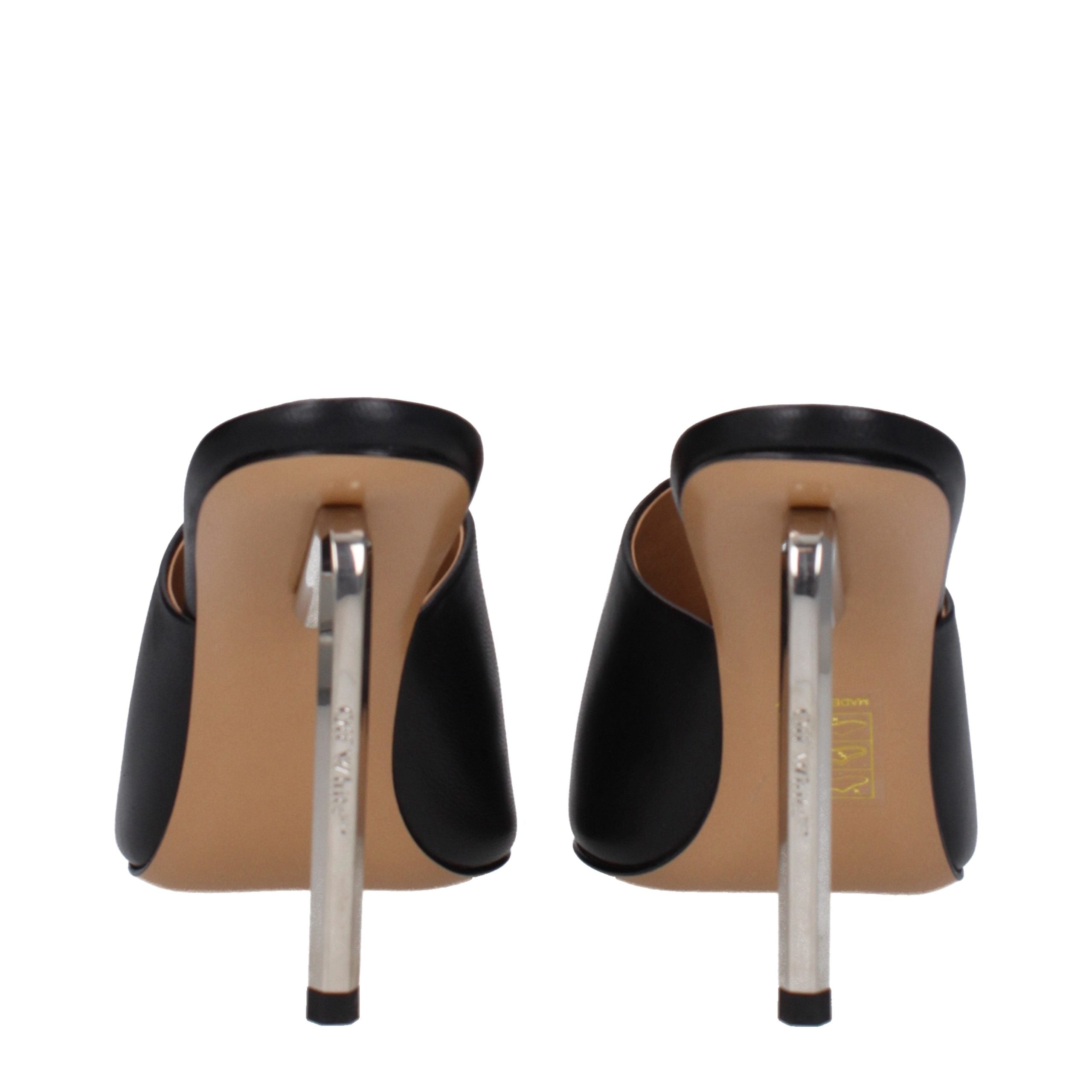 Off-White Schwarze Leder Pumps mit hohem Absatz-5