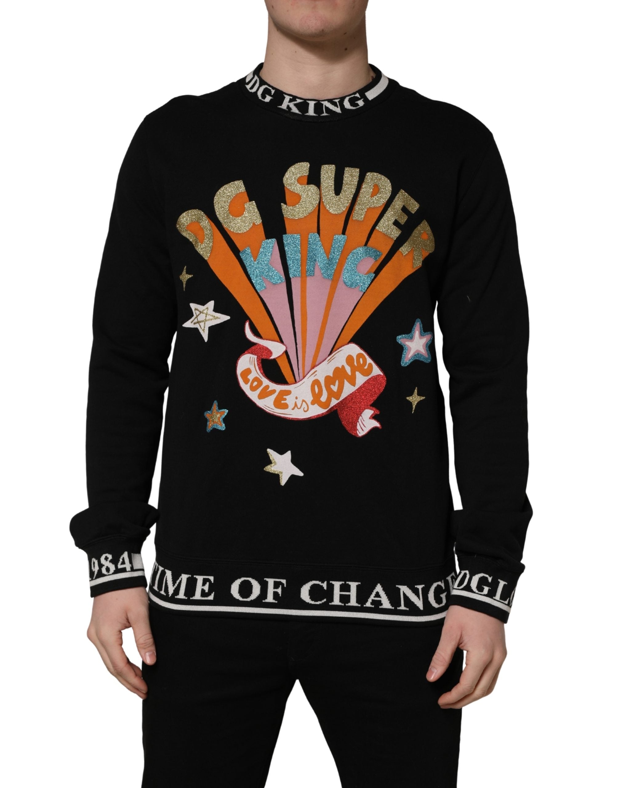 Dolce & Gabbana Schwarzer Super King Rundhals-Sweatshirt-2