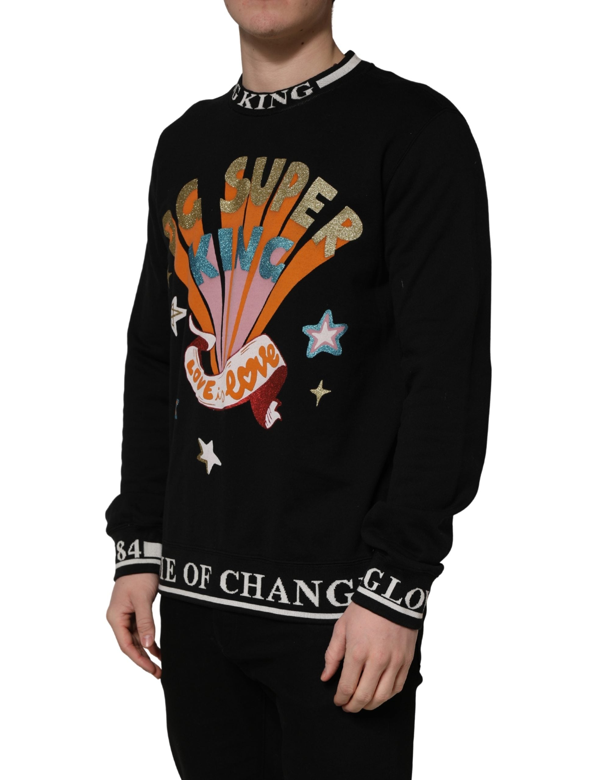 Dolce & Gabbana Schwarzer Super King Rundhals-Sweatshirt-3
