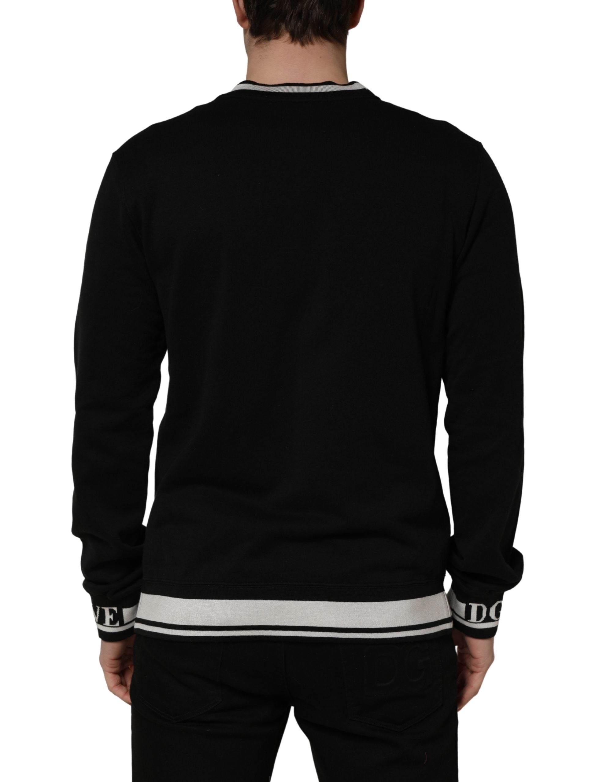 Dolce & Gabbana Schwarzer Super King Rundhals-Sweatshirt-4