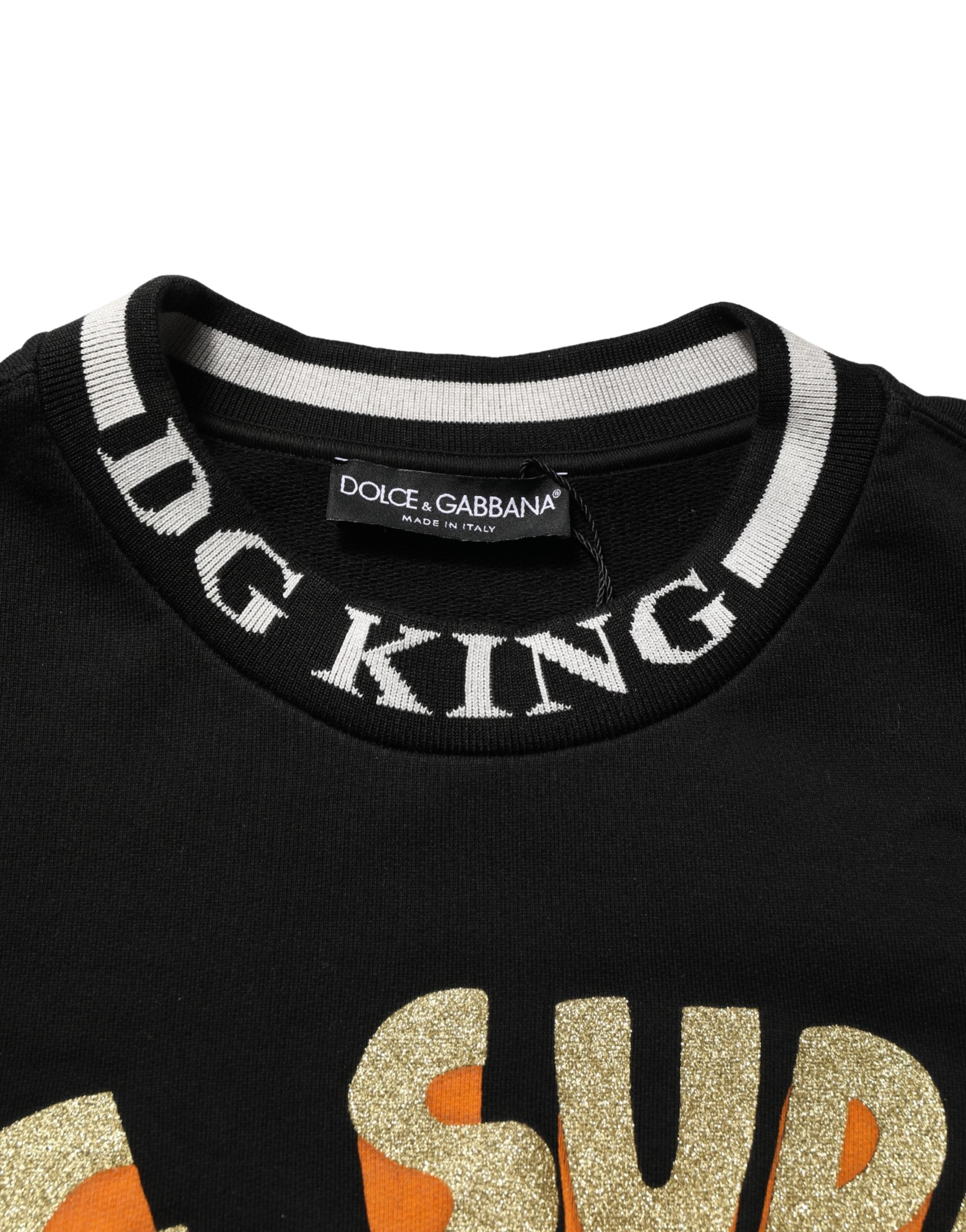 Dolce & Gabbana Schwarzer Super King Rundhals-Sweatshirt-7