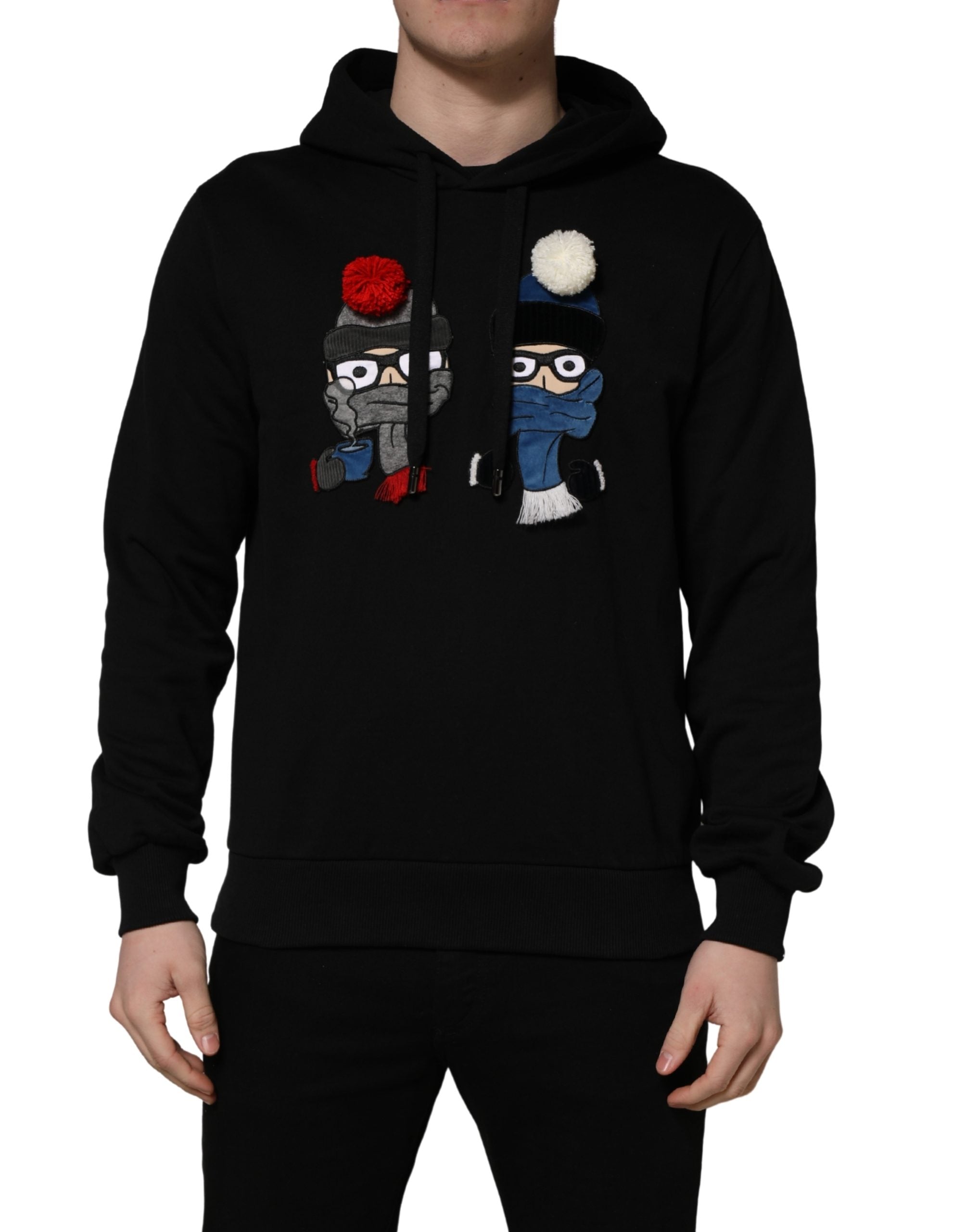 Dolce & Gabbana #dgfamily Schwarzer Kapuzenpullover aus Baumwolle für Herren-3