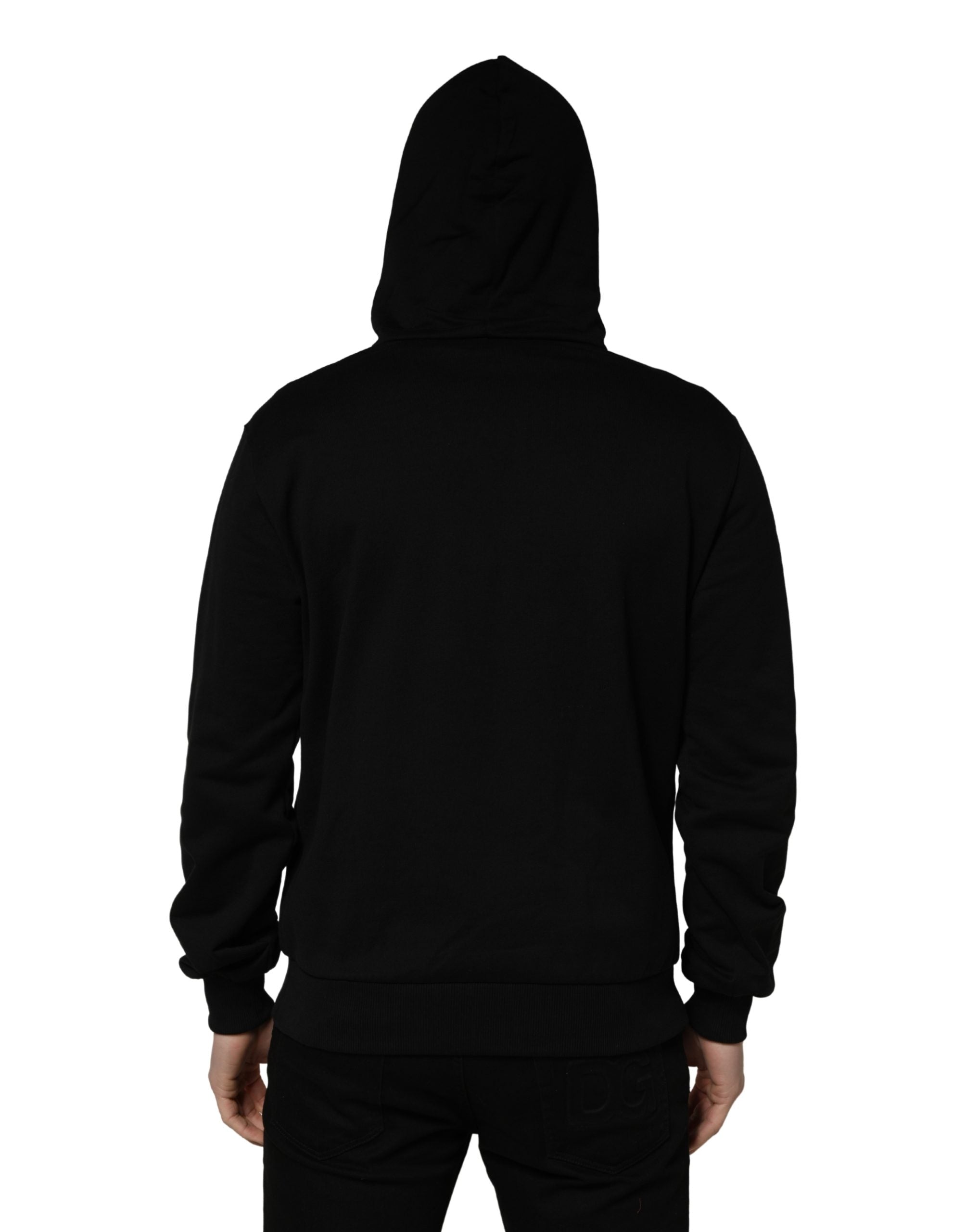 Dolce & Gabbana #dgfamily Schwarzer Kapuzenpullover aus Baumwolle für Herren-5