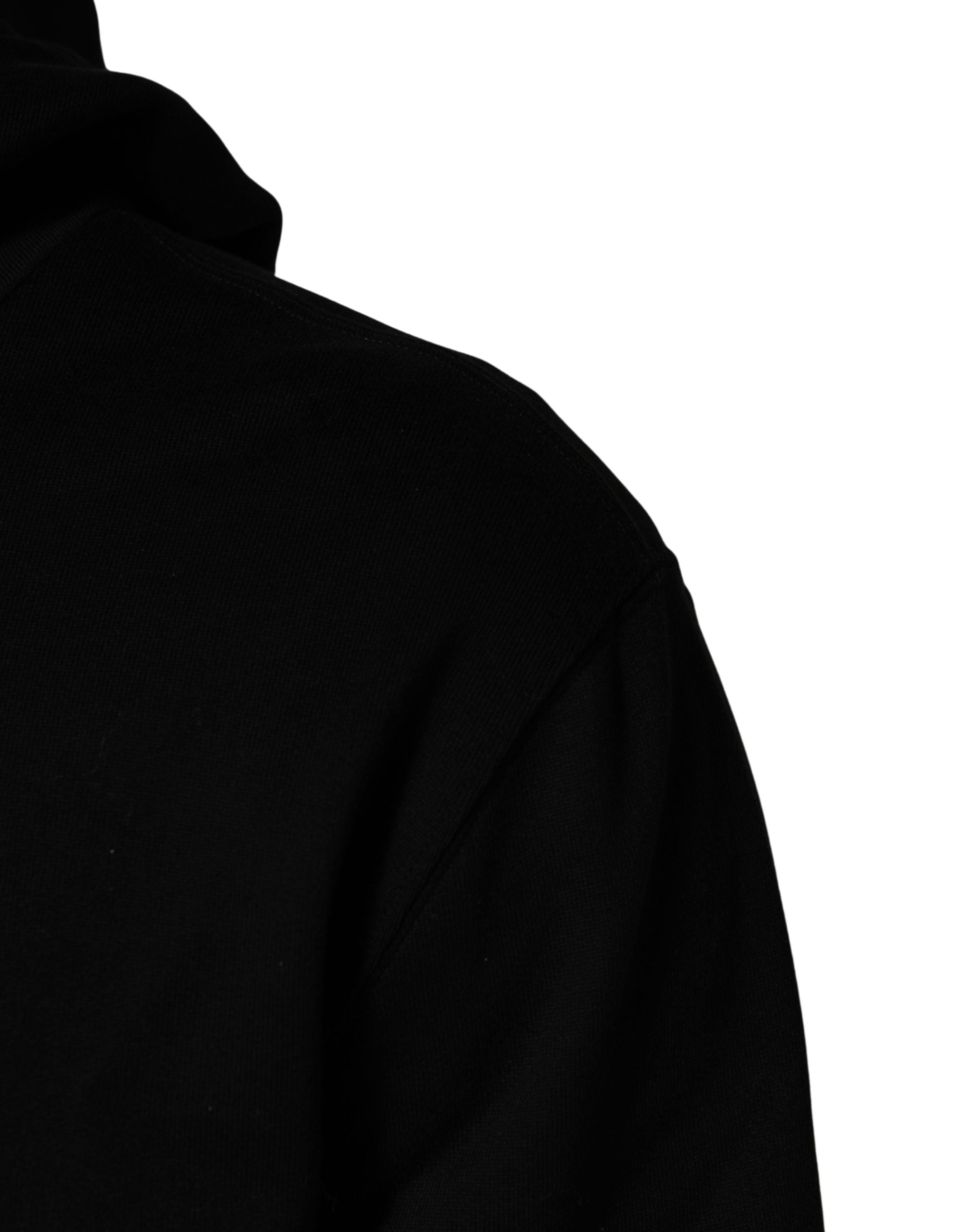 Dolce & Gabbana #dgfamily Schwarzer Kapuzenpullover aus Baumwolle für Herren-7