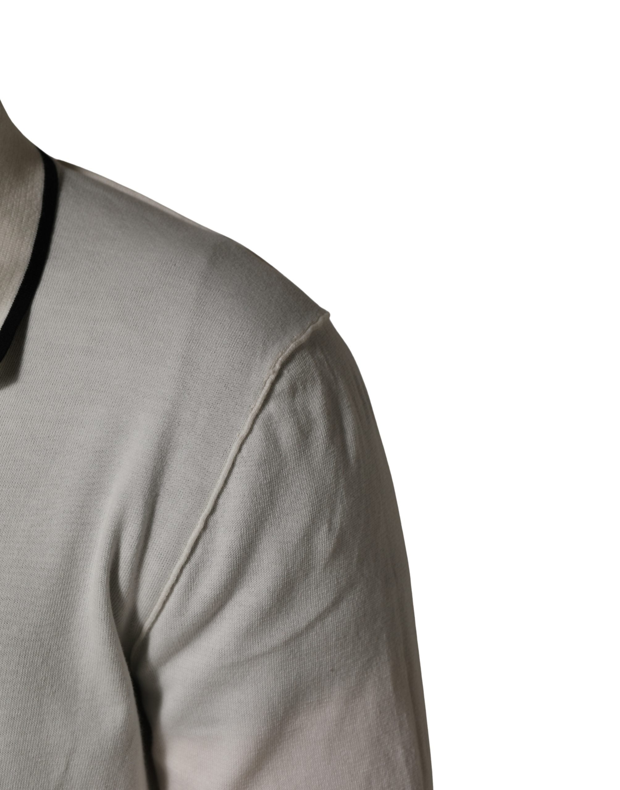 Dolce & Gabbana Weißer Herren-Polopullover aus Baumwollmischung-7