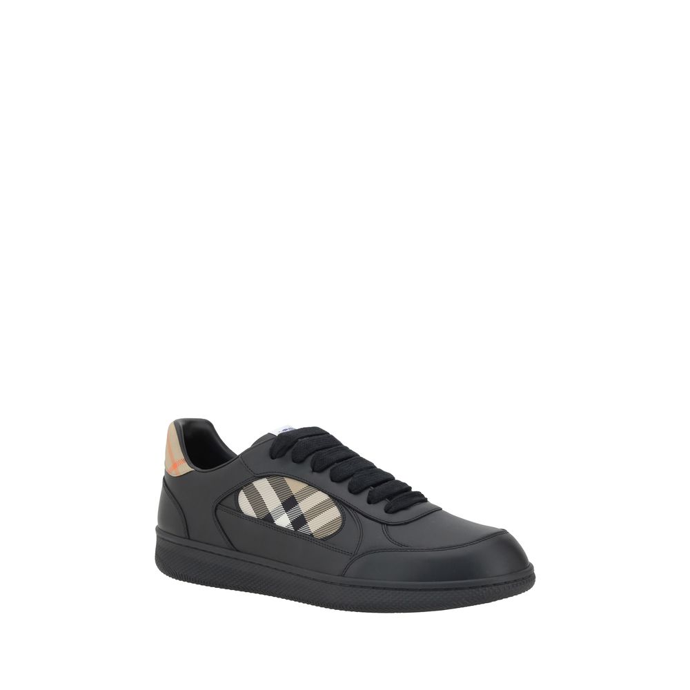 Burberry Schwarze Bos Taurus Kalbsleder Low-Top-Sneaker-2