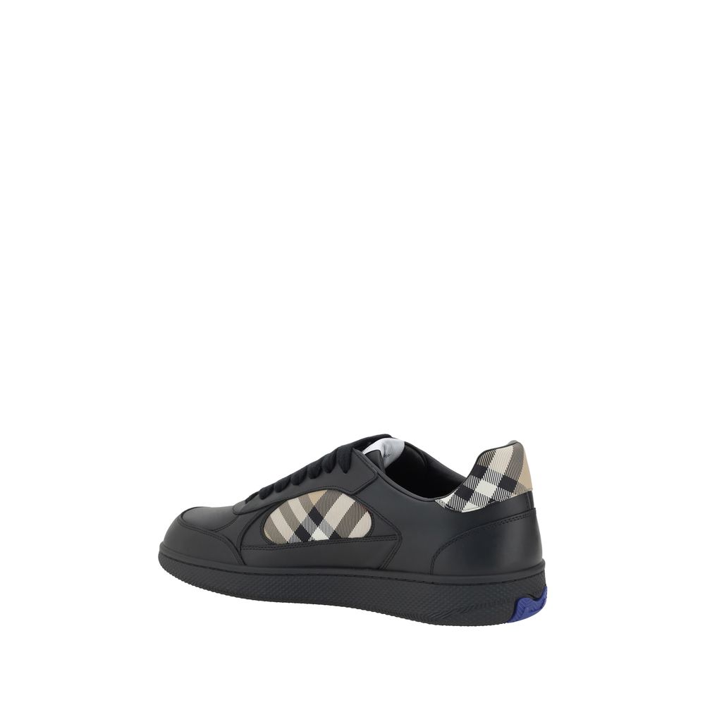 Burberry Schwarze Bos Taurus Kalbsleder Low-Top-Sneaker-3