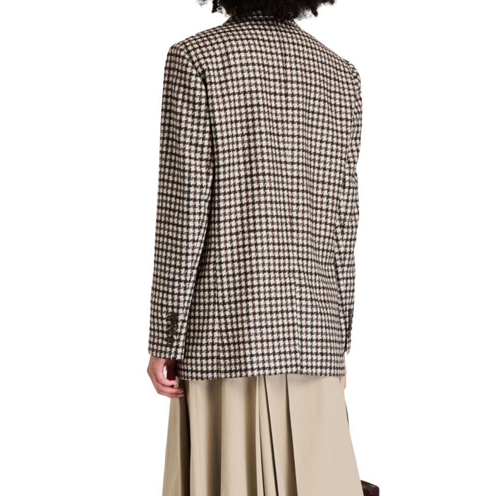 Brunello Cucinelli Brauner Alpaka-Leder-Blazer-3
