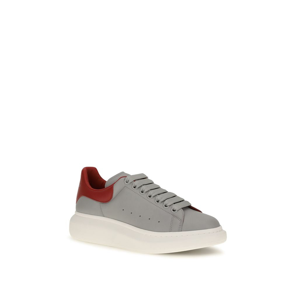 Alexander McQueen Graue Kalbsleder Bos Taurus Plateau-Sneaker-2