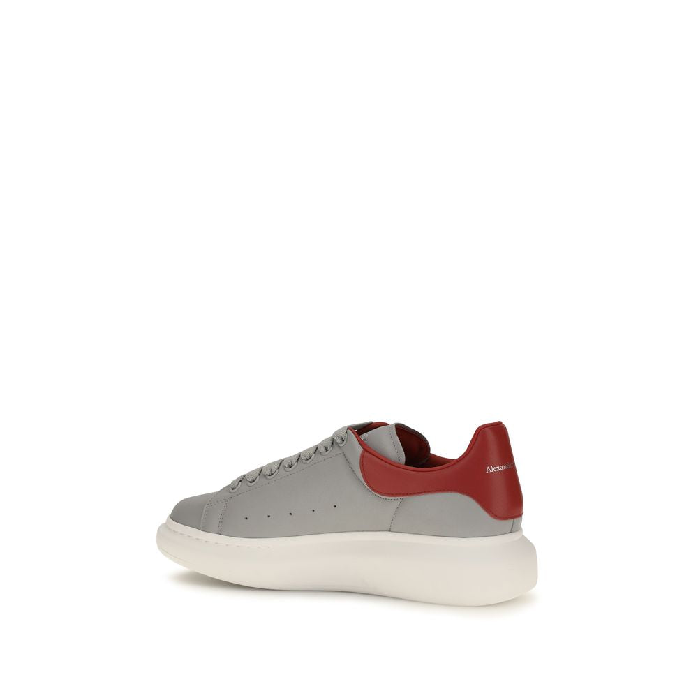 Alexander McQueen Graue Kalbsleder Bos Taurus Plateau-Sneaker-3