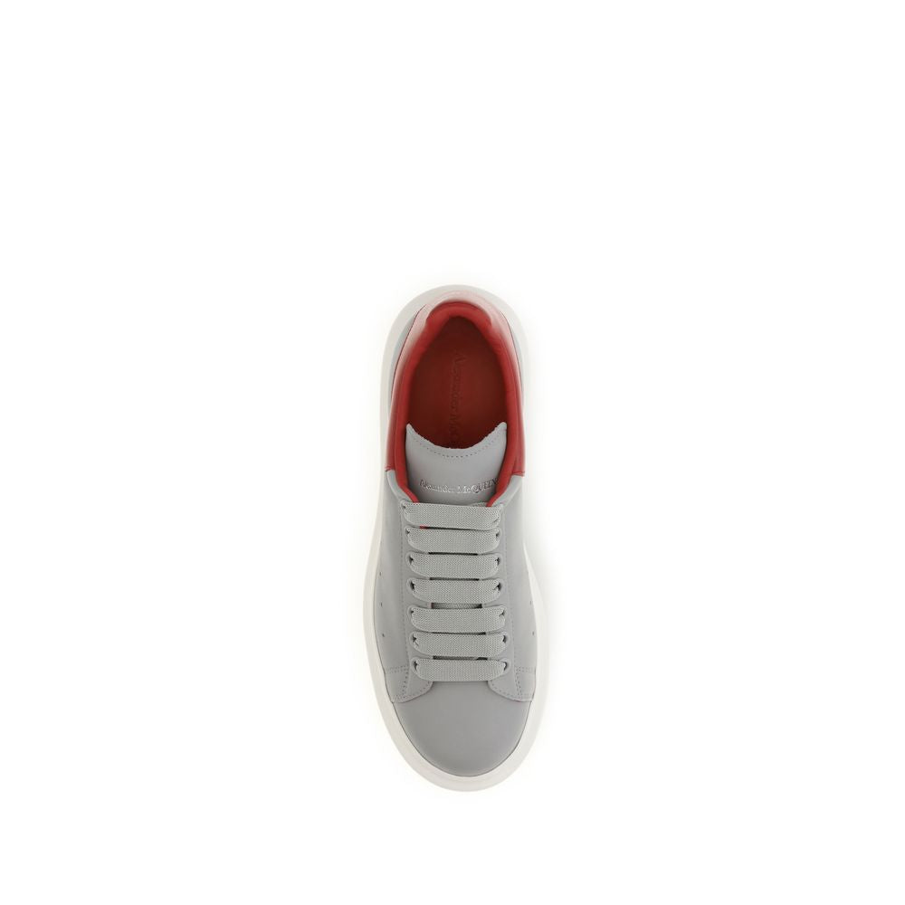 Alexander McQueen Graue Kalbsleder Bos Taurus Plateau-Sneaker-4