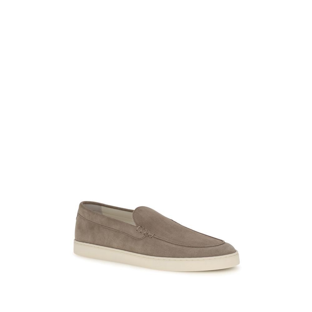 Brunello Cucinelli Graue Kalbsleder Bos Taurus Slipper-Loafer-2