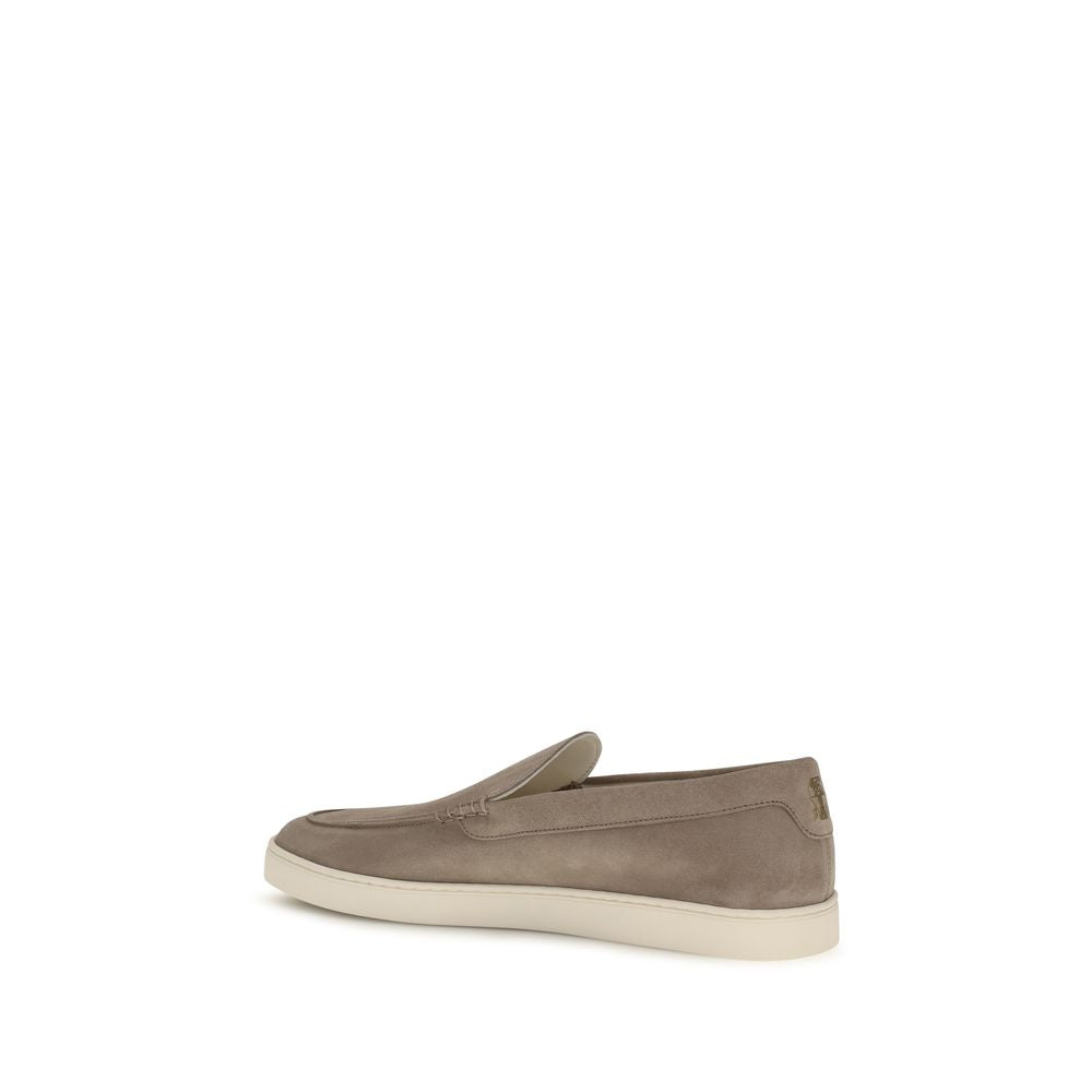 Brunello Cucinelli Graue Kalbsleder Bos Taurus Slipper-Loafer-3