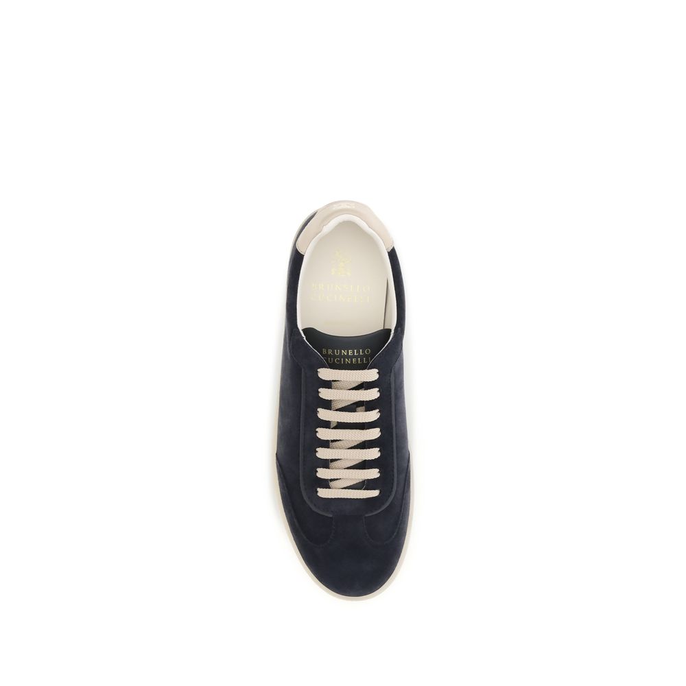 Brunello Cucinelli Braune Kalbsleder Bos Taurus Low Top Sneaker-4