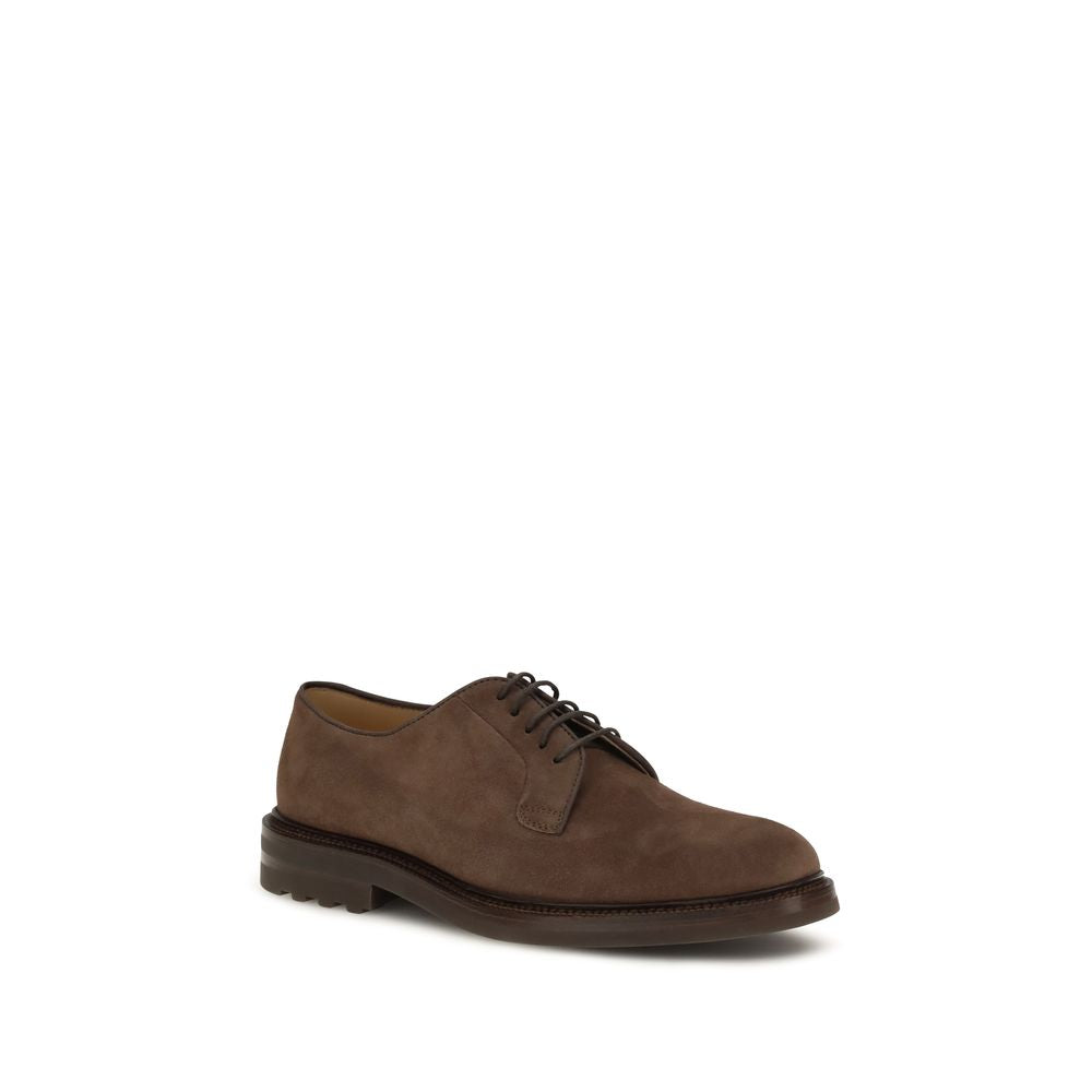 Brunello Cucinelli Braune Gummisohlen-Schnürschuhe-2