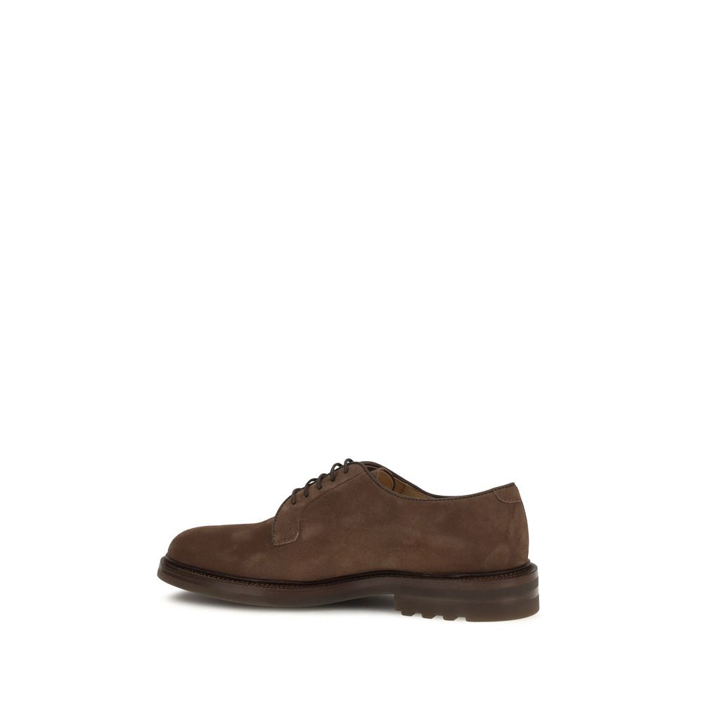 Brunello Cucinelli Braune Gummisohlen-Schnürschuhe-3