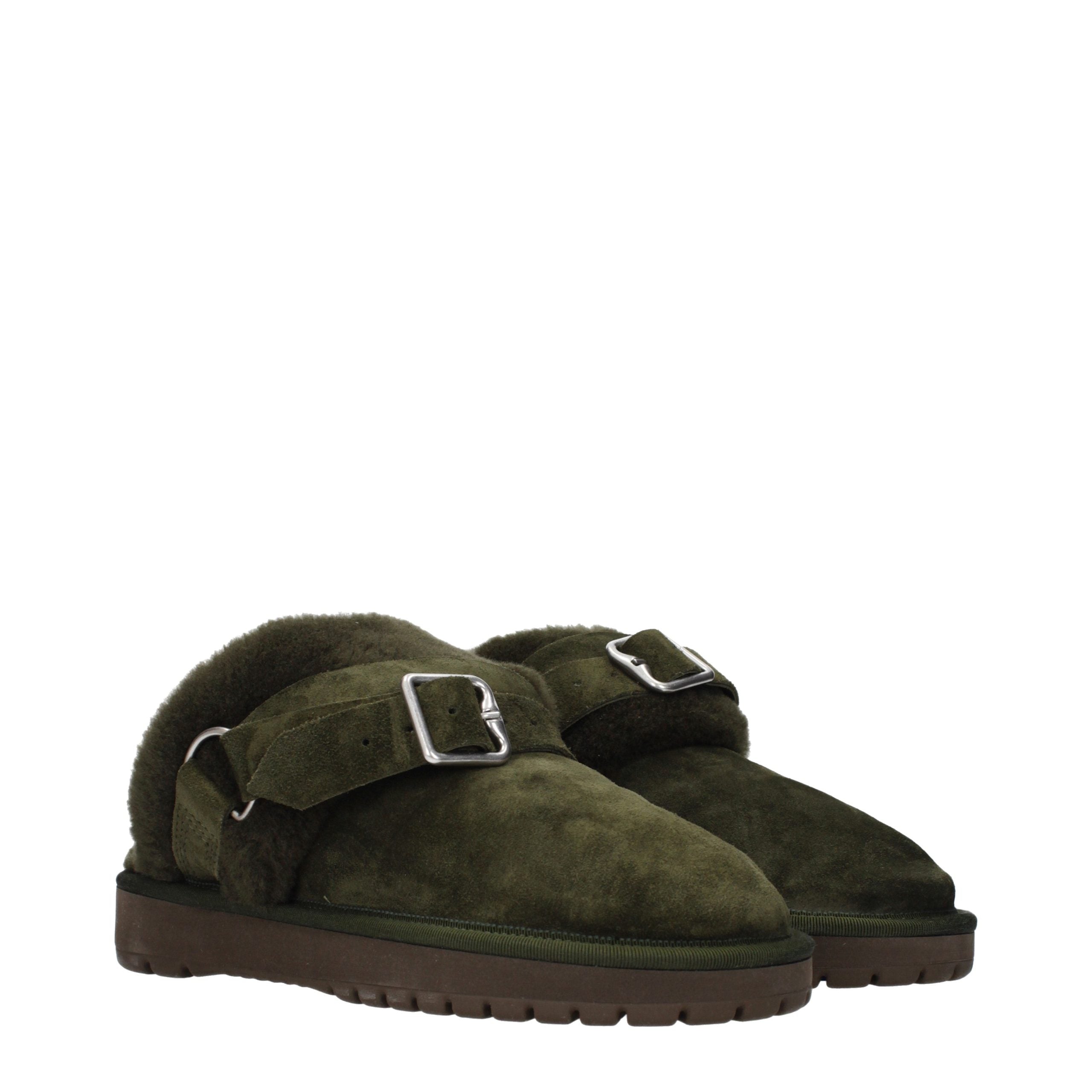 Burberry Grüne Leder-Hausschuhe-2