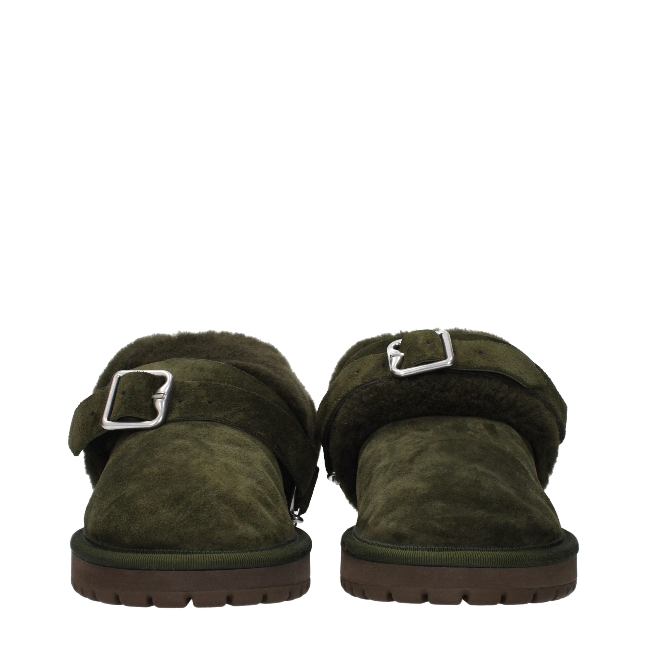 Burberry Grüne Leder-Hausschuhe-3