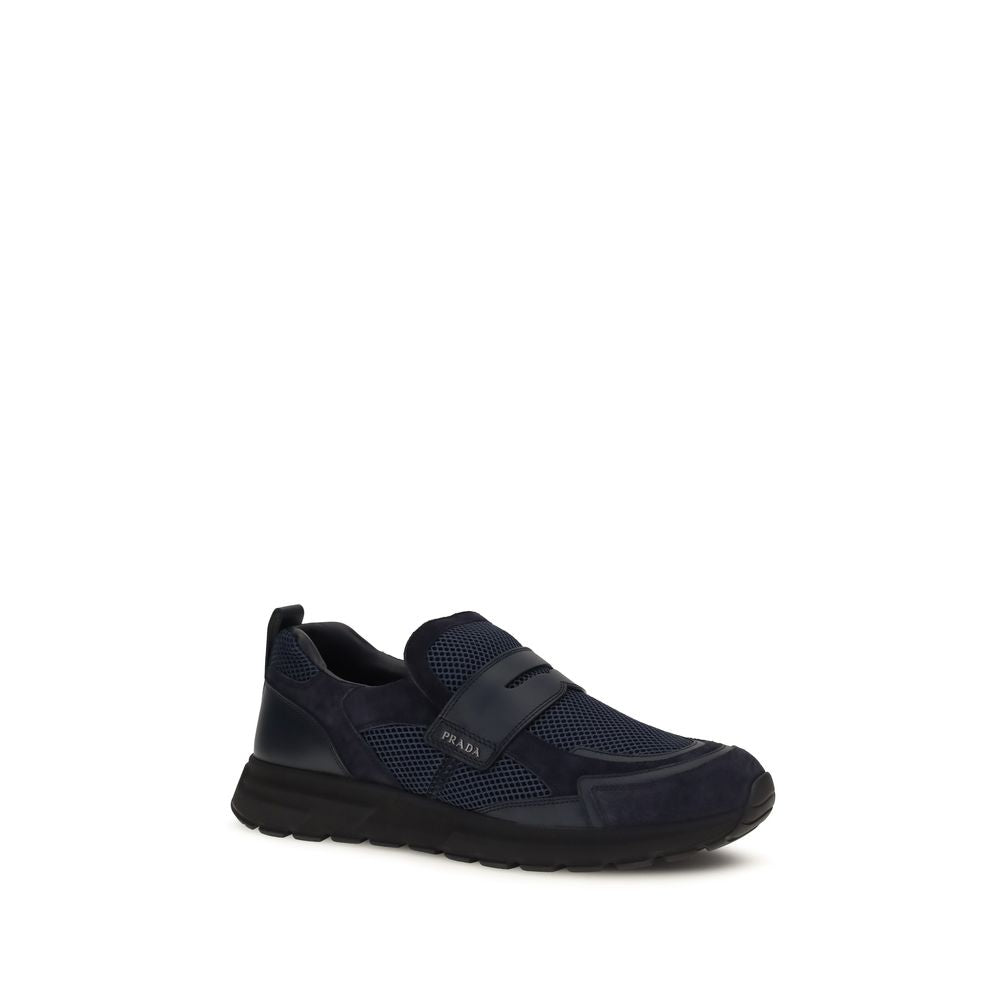 Prada Blaue Kalbsleder Bos Taurus Sportschuhe-2