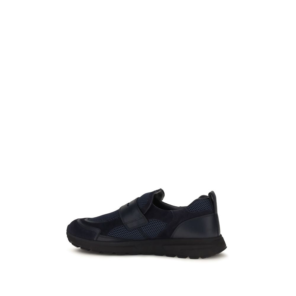Prada Blaue Kalbsleder Bos Taurus Sportschuhe-3