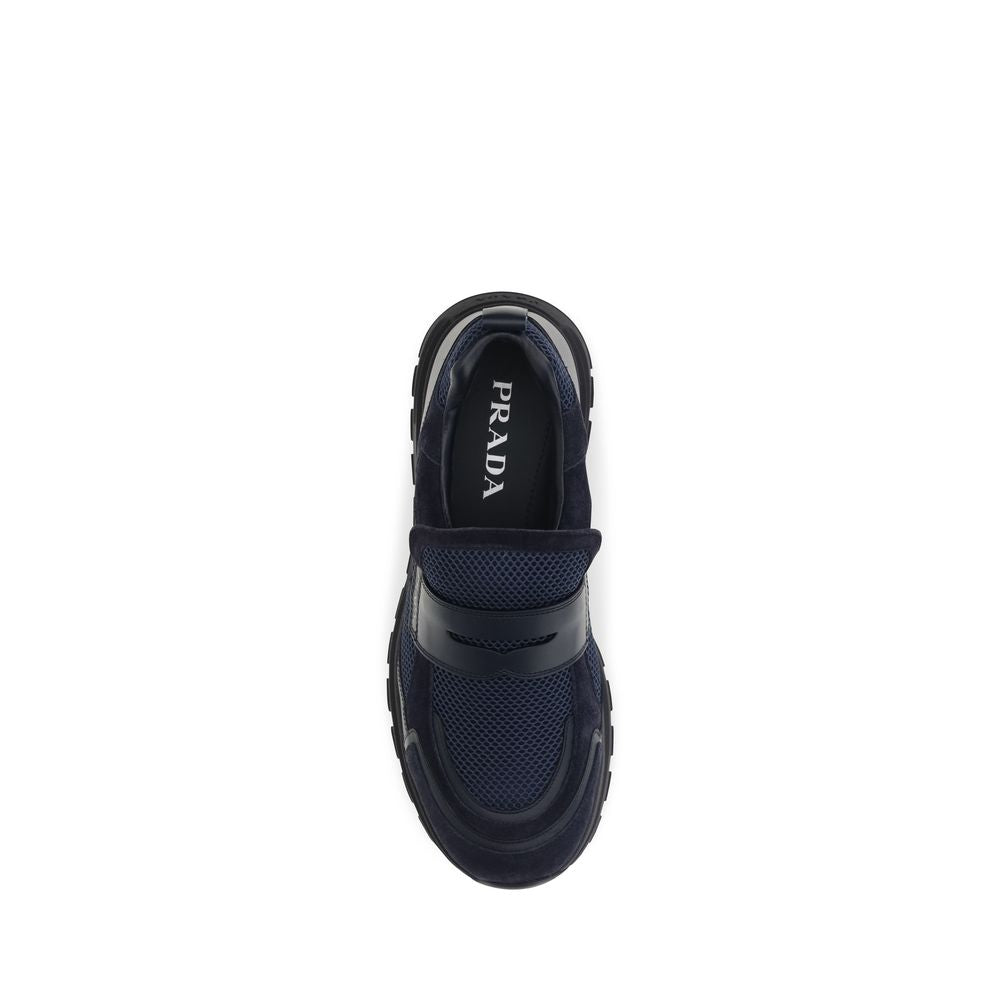 Prada Blaue Kalbsleder Bos Taurus Sportschuhe-4