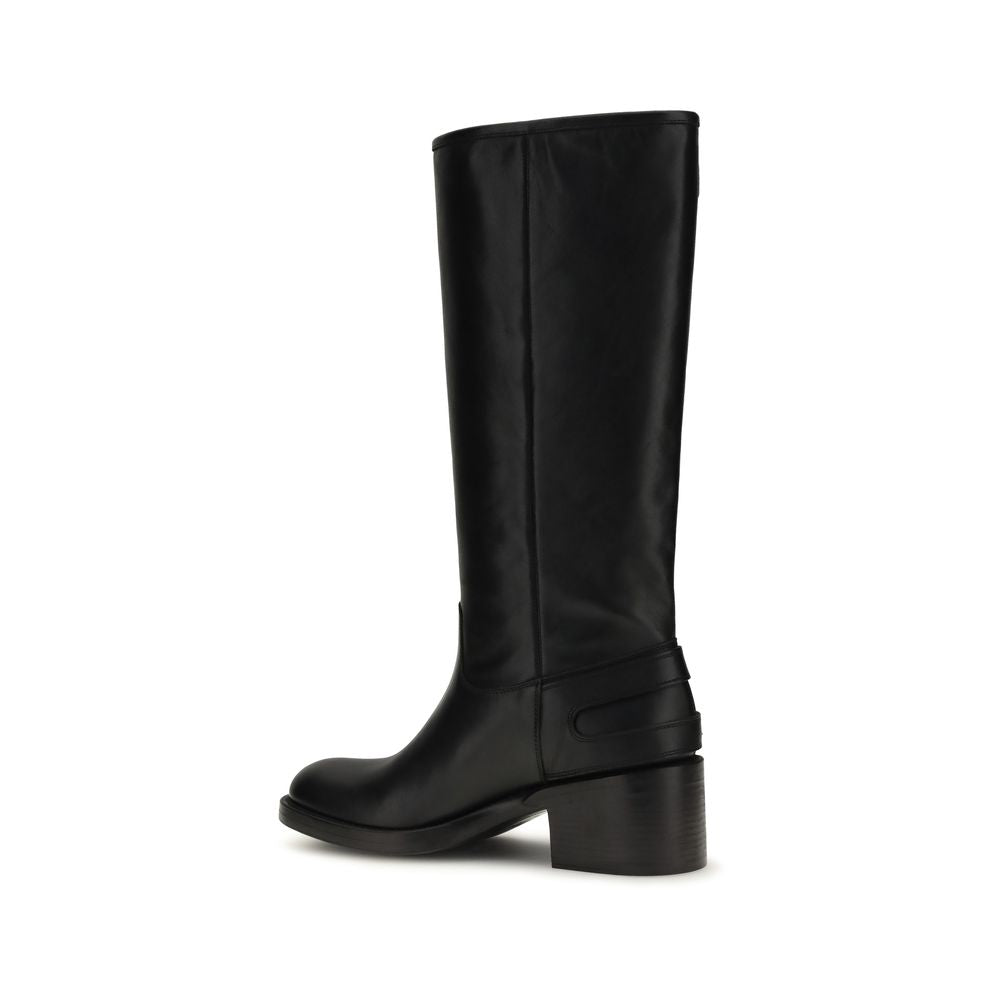Chloé Schwarze Bos Taurus Kalbsleder Chelsea Boots-3