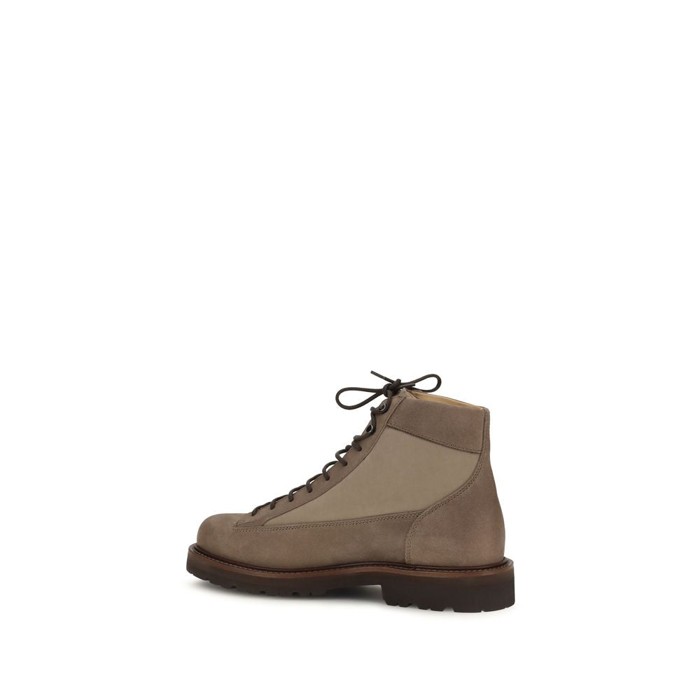 Brunello Cucinelli Braune Kalbsleder Bos Taurus Schnürstiefel-3