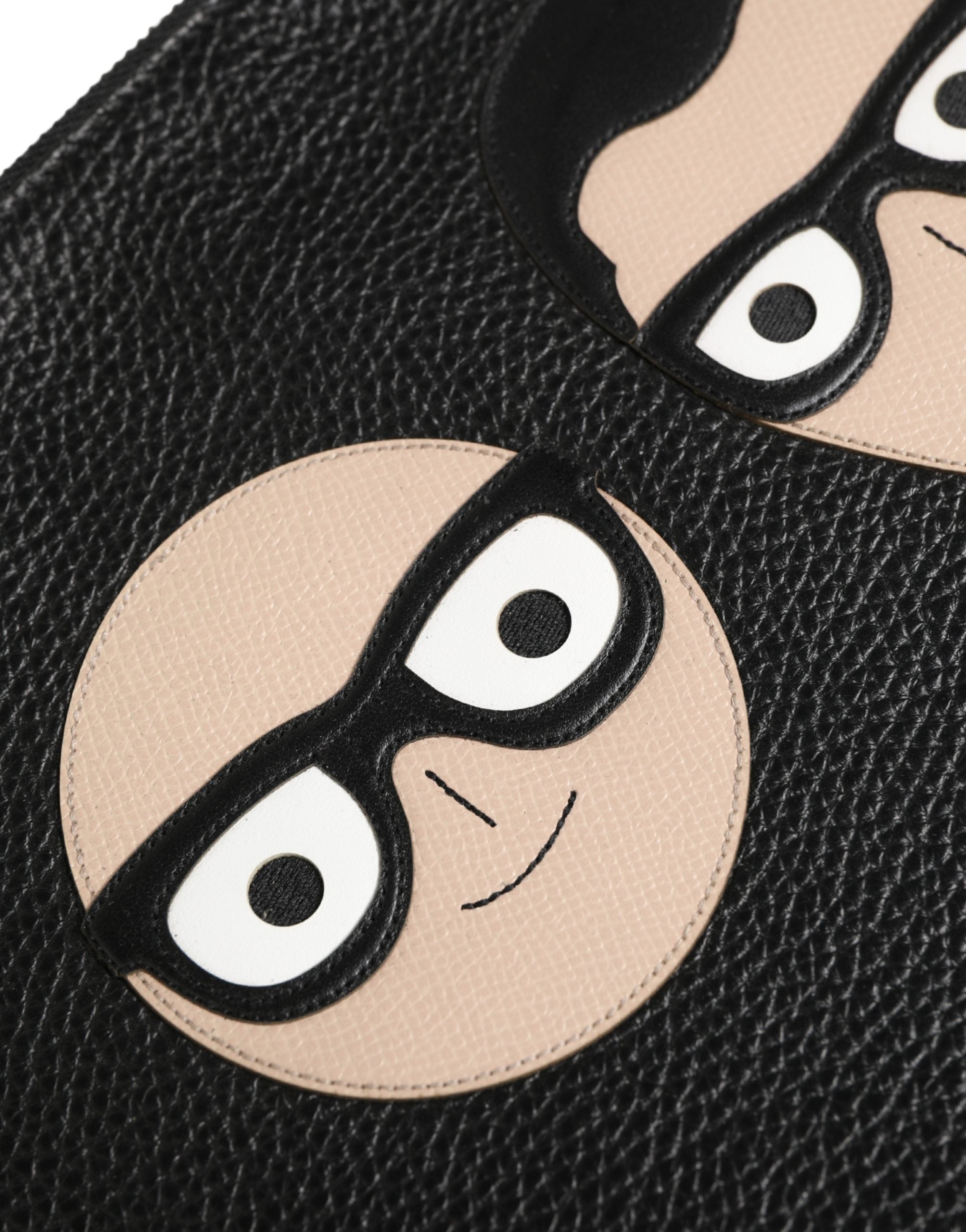 Dolce & Gabbana Schwarze #DGFamily Clutch aus Leder mit Applikationen-4